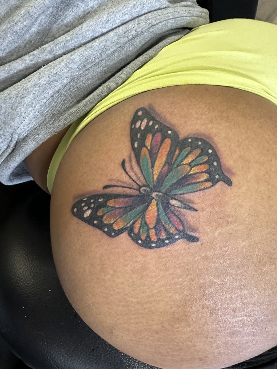 After: butterfly cover-up tattoo