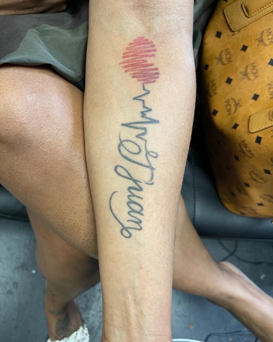 Before: script name with heart tattoo
