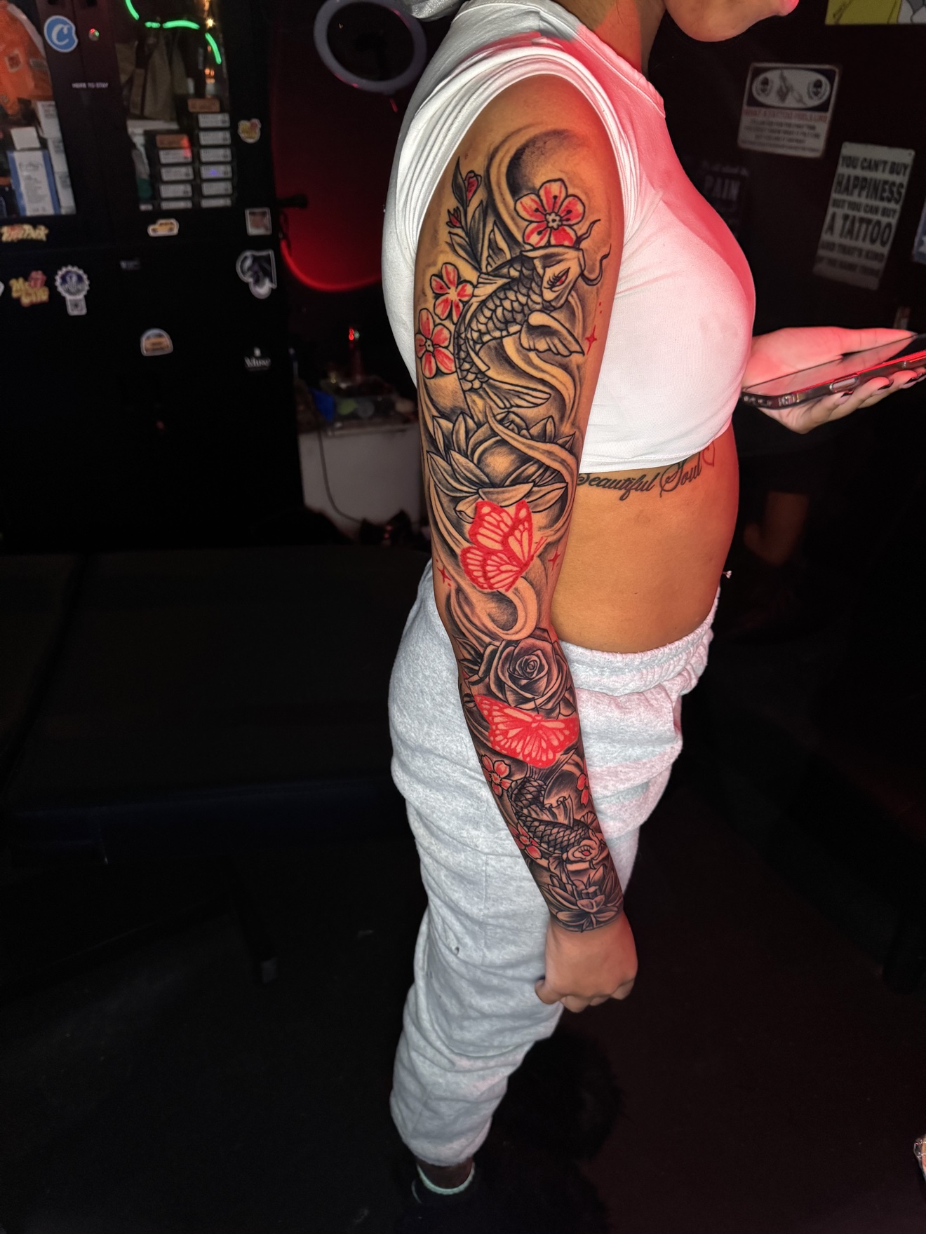 Koi fish sleeve tattoo