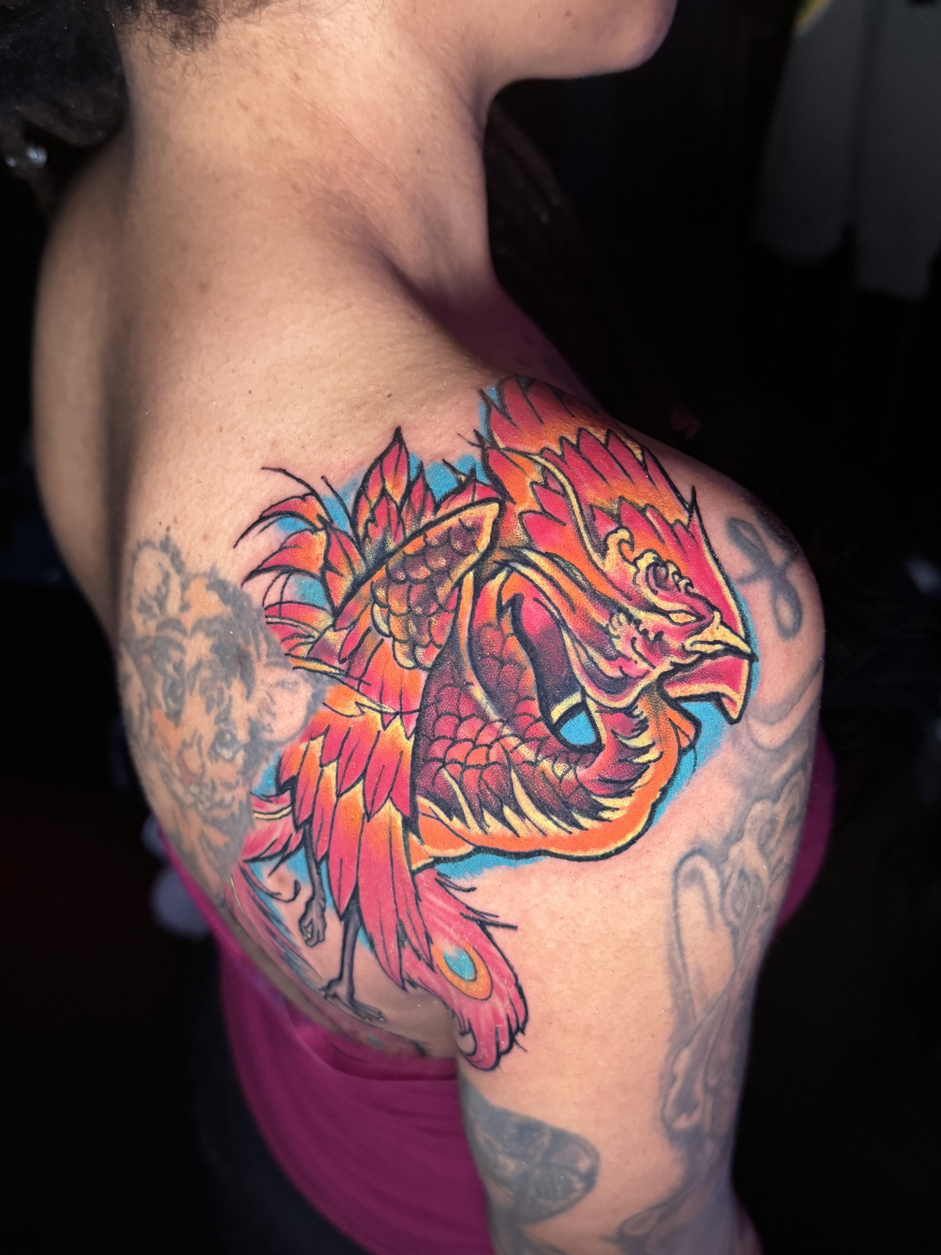 Phoenix shoulder tattoo
